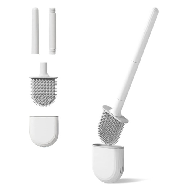 Removable Handle Toilet Brush And Holder Set TPR For Bathroom Mounted