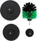 Nylon Scrubber Drill Attachment Cleaning Brush 4pc Set Green Medium Bristle Stiffness - for 1/4in Power Drill