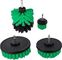 Nylon Scrubber Drill Attachment Cleaning Brush 4pc Set Green Medium Bristle Stiffness - for 1/4in Power Drill